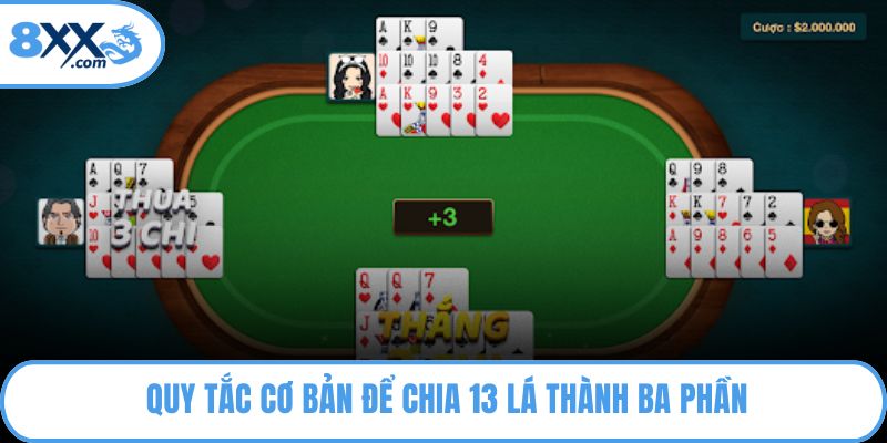 Quy tắc cơ bản để chia 13 lá thành ba phần