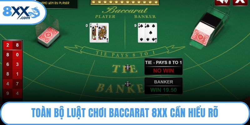 Toàn bộ luật chơi Baccarat 8XX cần hiểu rõ